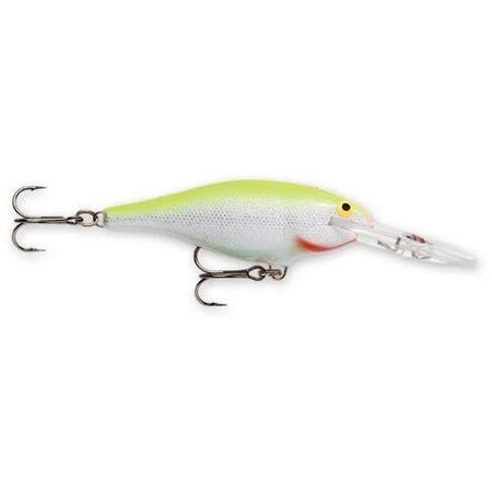 Rapala Shad Rap Crankbait 2, 316 Oz, Silver Fluorescent Chartreuse, Floating SR05SFC